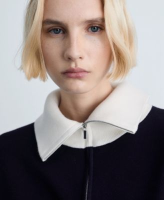 Women's Contrast Collar Knit Sweater