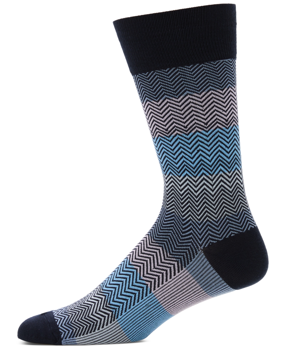 Men's Zig-Zag Crew Socks - Navy