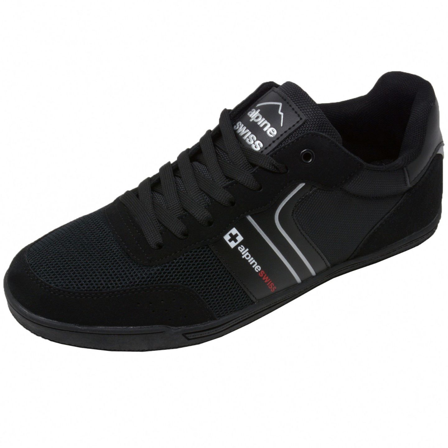 Мужские кроссовки Alpine Swiss Liam Fashion Sneakers Suede Trim Low Top Lace Up Tennis Shoes, цвет: Чёрный — фото 9