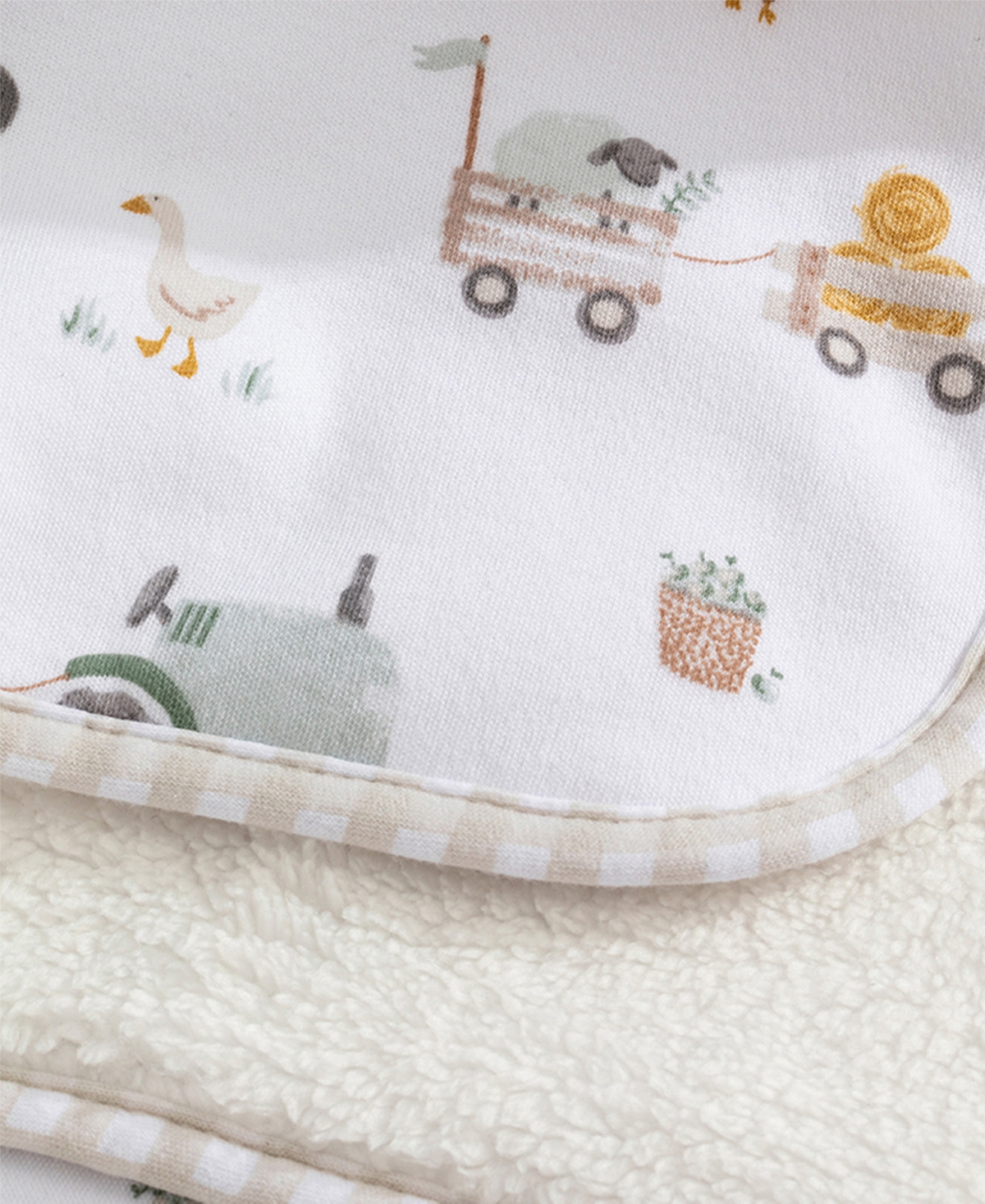 Living Textiles Baby Boys And Girls Tractor Ride Collection Jersey Sherpa Stroller Blanket In Multicolor