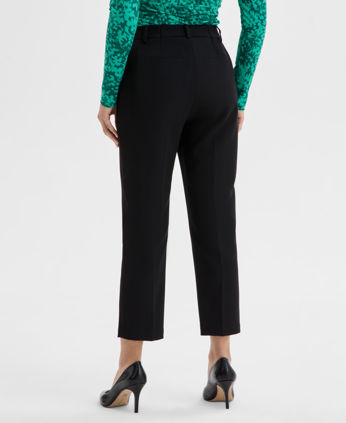 Inc International Concepts Petite Mid-rise Slim Trousers, Exclusively At Macy's In Deep Black