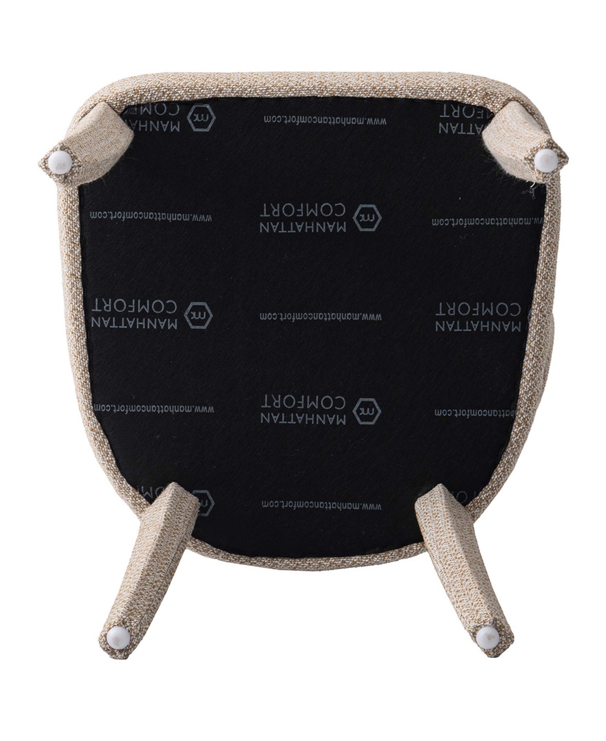 Manhattan Comfort Palmer 22.8" Modern Tweed Upholstered Dining Armchair In Gold