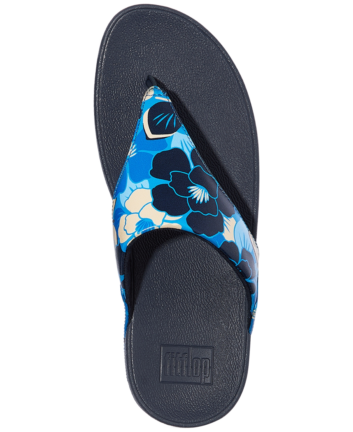 FitFlop Women's Lulu Flowerz Leather Toe-Post Wedge Sandals