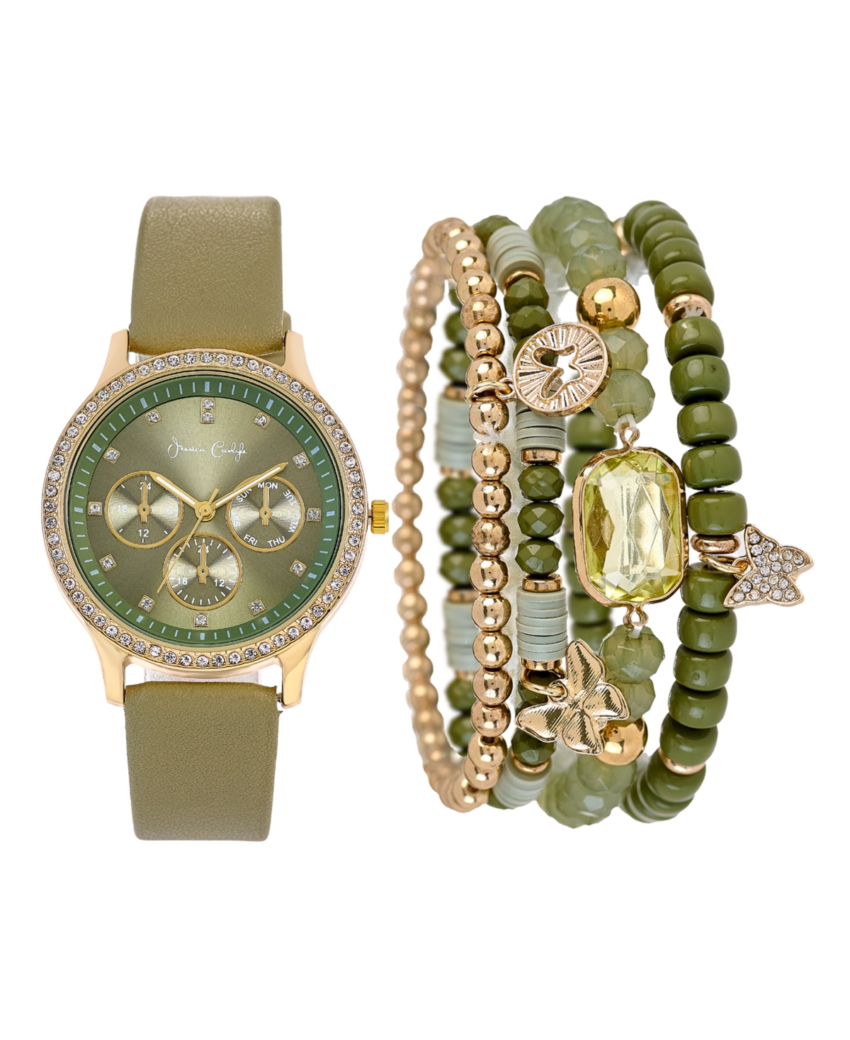 Women's Olive Polyurethane Leather Analog Watch, 38mm - Olive
