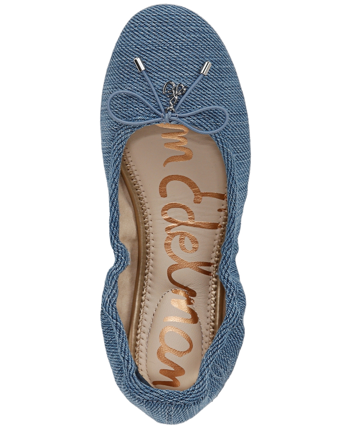 Shop Sam Edelman Women's Felicia Ballet Flats In Vintage Denim Fabric