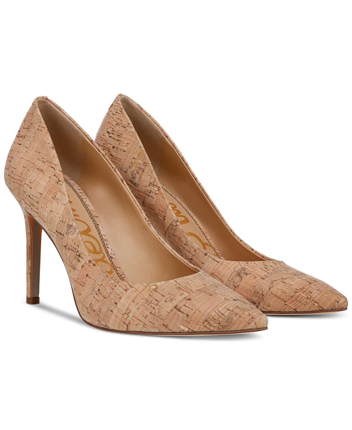 Sam Edelman Hazel Pointed Toe Pump Natural Beige Fabric In Natural Beige
