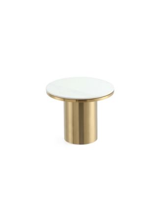 Glenn 19.68" Modern Sintered Stone Top End Table