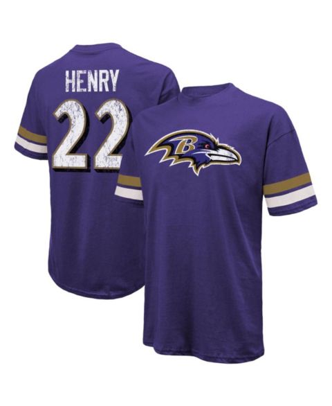 Мужская футболка Majestic Derrick Henry Purple Baltimore Ravens Name & Number Oversized
