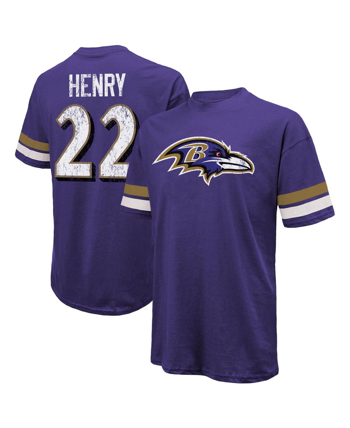 Men's Derrick Henry Purple Baltimore Ravens Name Number Oversized T-Shirt - Purple