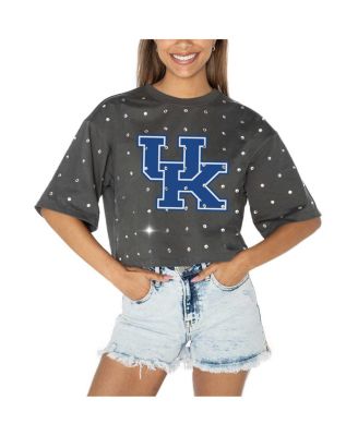 Gameday Couture - Women's Gray Kentucky Wildcats Go Time Rhinestone Crop T-shirt