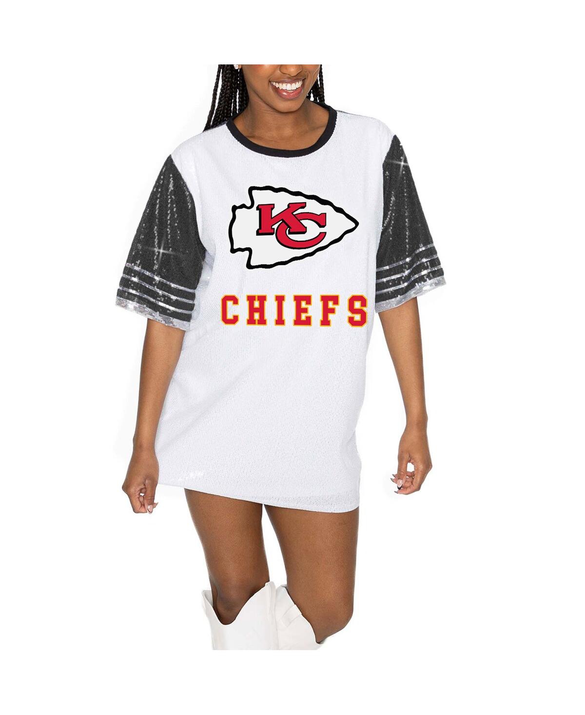 Gameday Couture Women's White/black Kansas City Chiefs Bling It Full Sequin Jersey Dress In Black,white