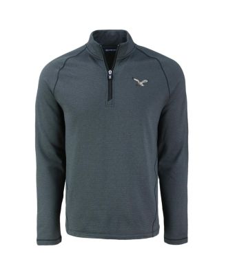 Men's Heather Black Philadelphia Eagles Peshastin Eco Fleece Tri-Blend Raglan Quarter-Zip Jacket