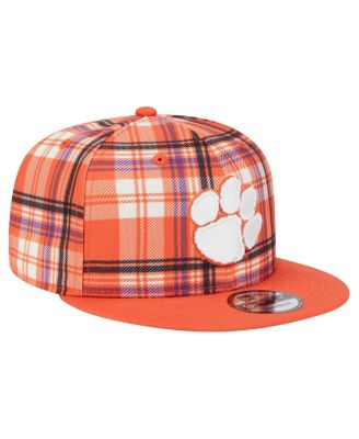 Men's Orange Clemson Tigers Plaid 9FIFTY Snapback Hat