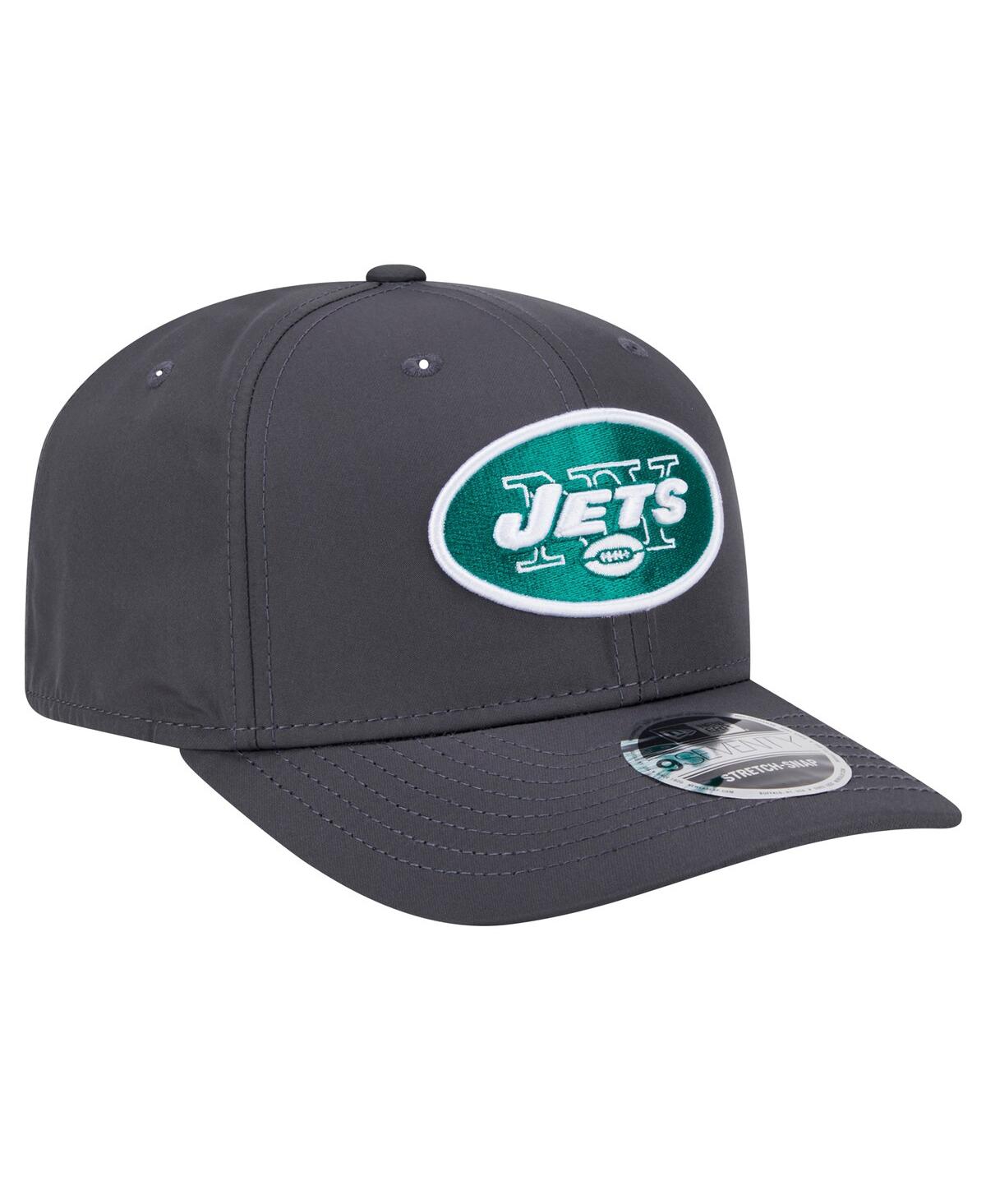 NEW ERA MEN'S GRAPHITE NEW YORK JETS MAIN 9SEVENTY STRETCH-SNAP HAT 