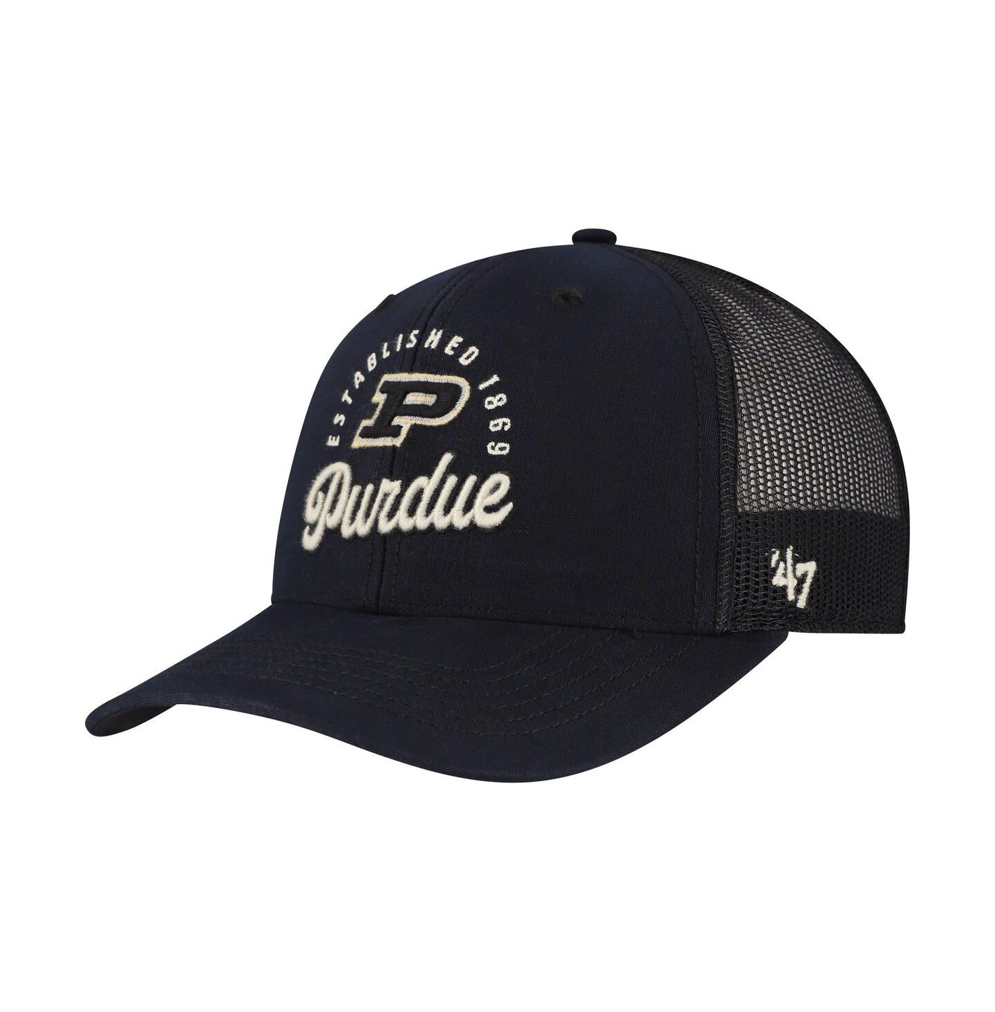 Мужская кепка '47 Brand Black Purdue Boilermakers Pitstop Trucker Adjustable Hat — фото 1
