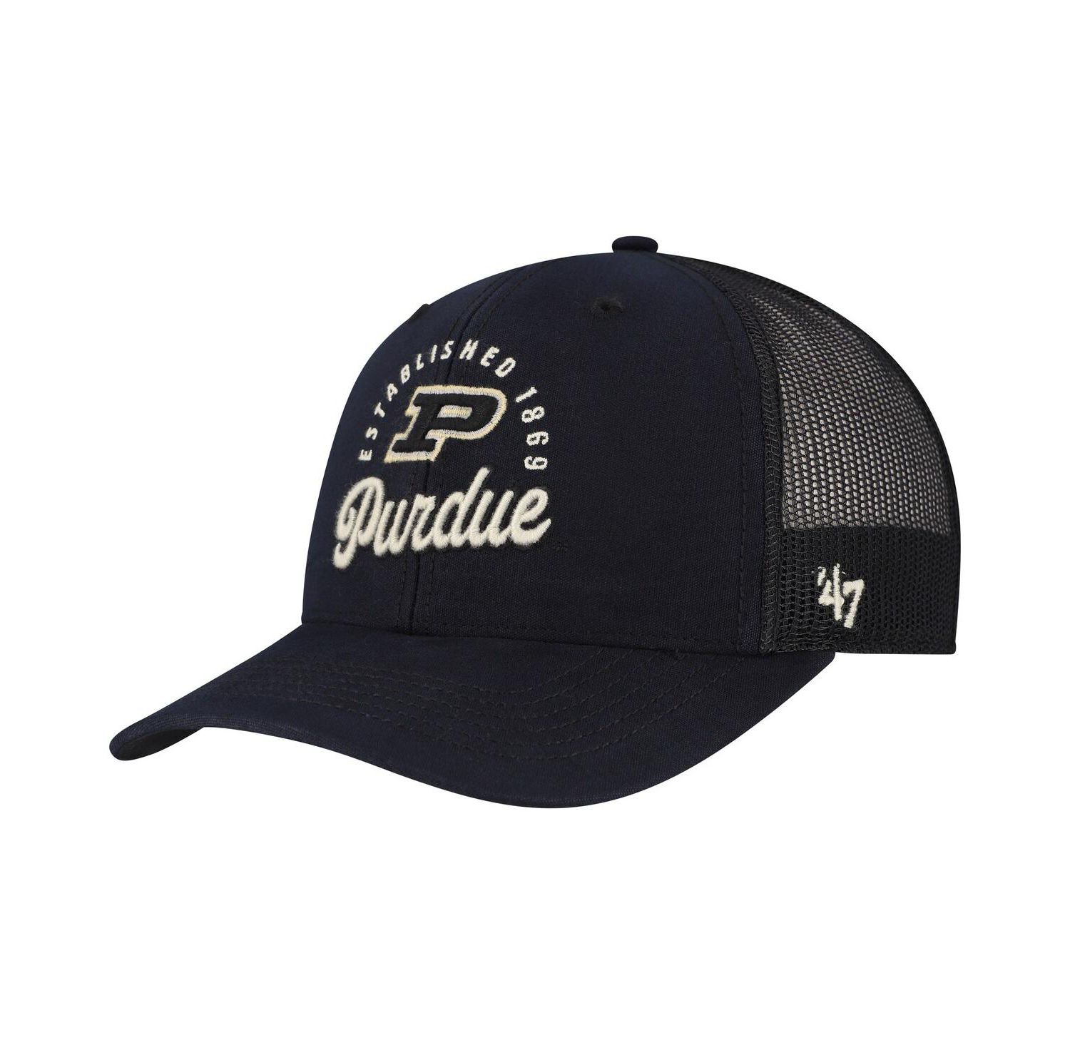 Men's Black Purdue Boilermakers Pitstop Trucker Adjustable Hat