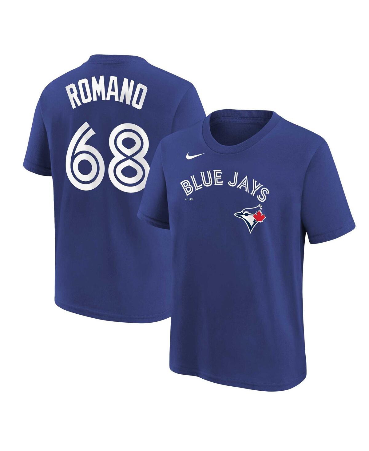 Nike Big Boys And Girls Jordan Romano Royal Toronto Blue Jays Player Name Number T-shirt In Royal