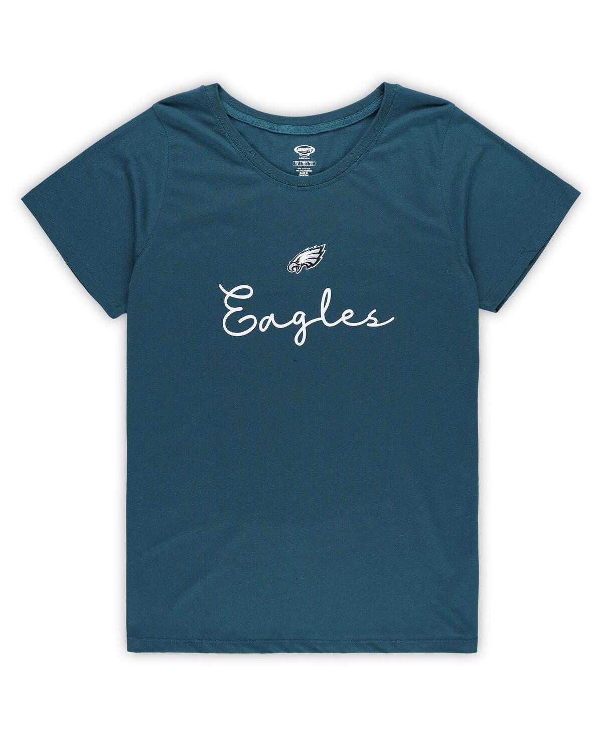 Concepts Sport Women's Philadelphia Eagles T-shirt Pants Set In Teal,black