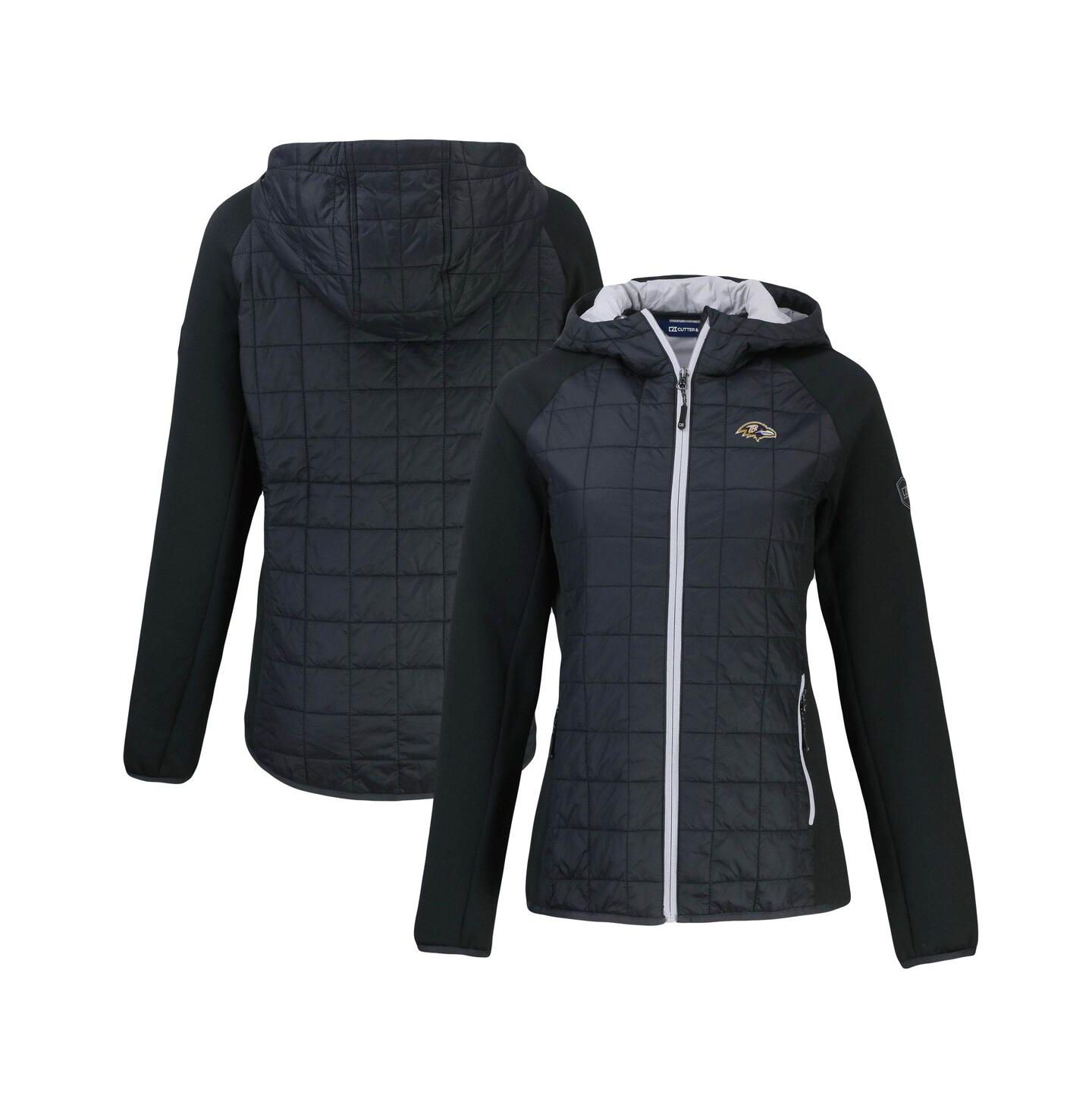 Женская куртка Cutter & Buck Black Baltimore Ravens Rainier PrimaLoft Eco Full-Zip Hybrid — фото 1