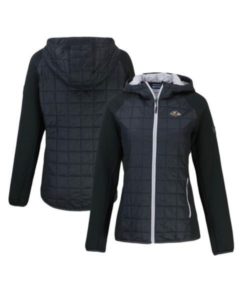 Женские куртки Cutter & Buck Women's Black Baltimore Ravens Rainier PrimaLoft Eco Full-Zip Hybrid Jacket