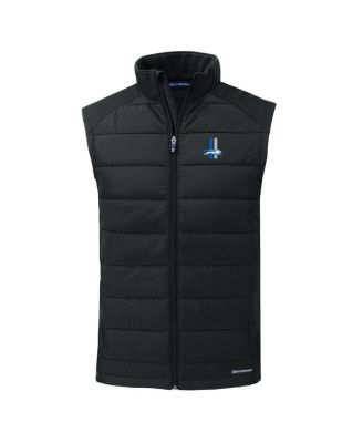 Men's Black Detroit Lions Throwback Evoke Hybrid Eco Softshell Full-Zip Vest