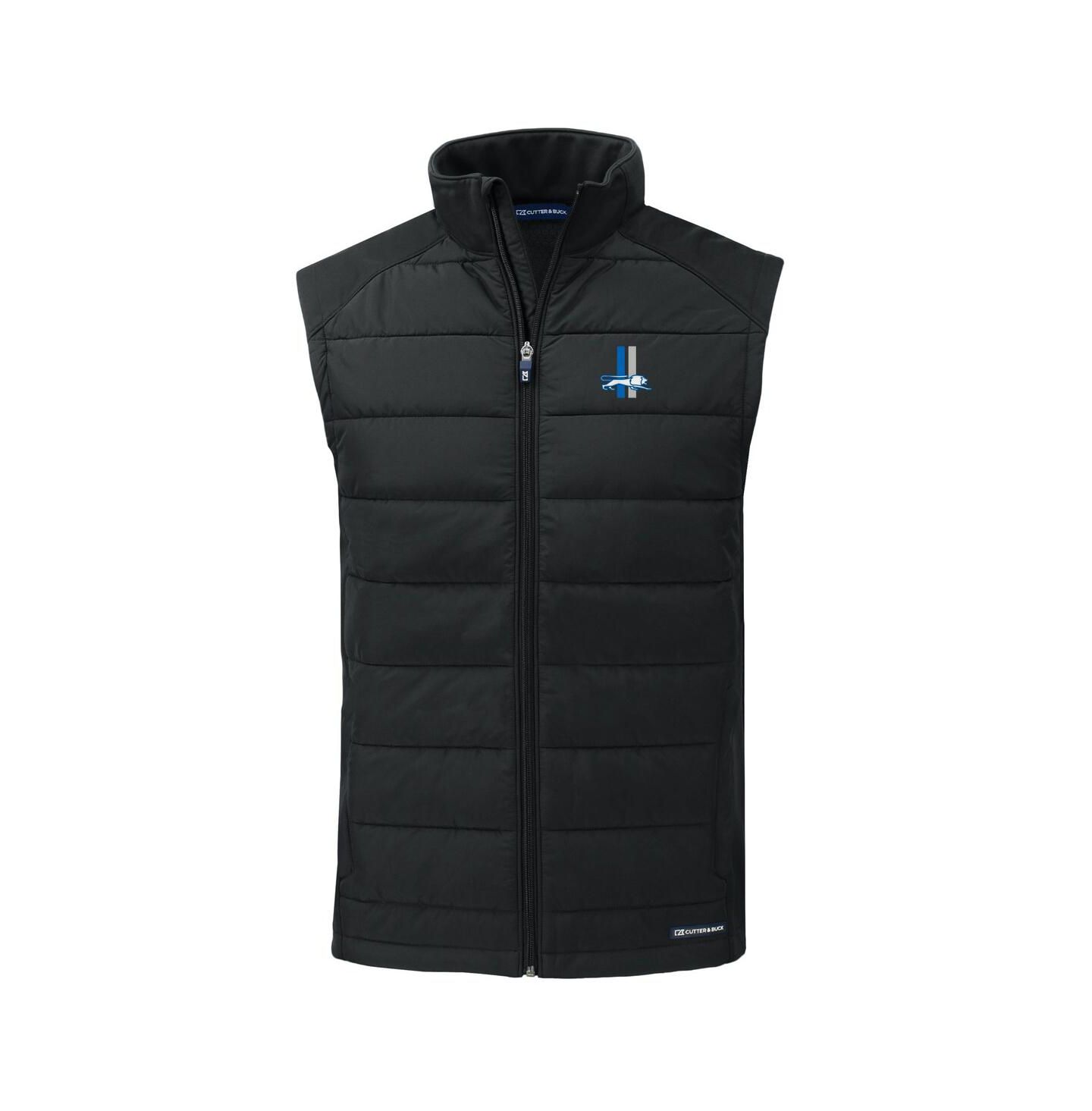 Мужской жилет Cutter & Buck Black Detroit Lions Throwback Evoke Hybrid Eco Softshell Full-Zip Vest — фото 3