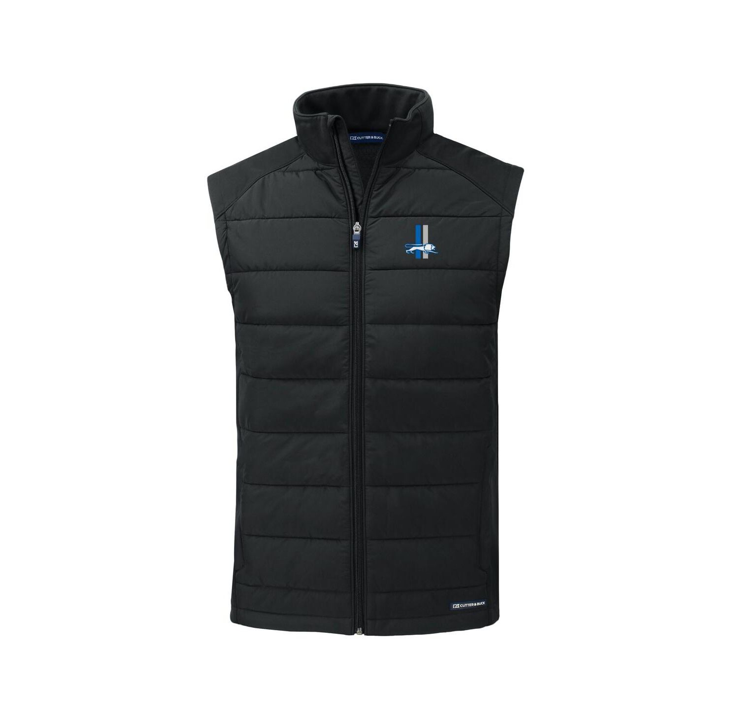Men's Black Detroit Lions Throwback Evoke Hybrid Eco Softshell Full-Zip Vest