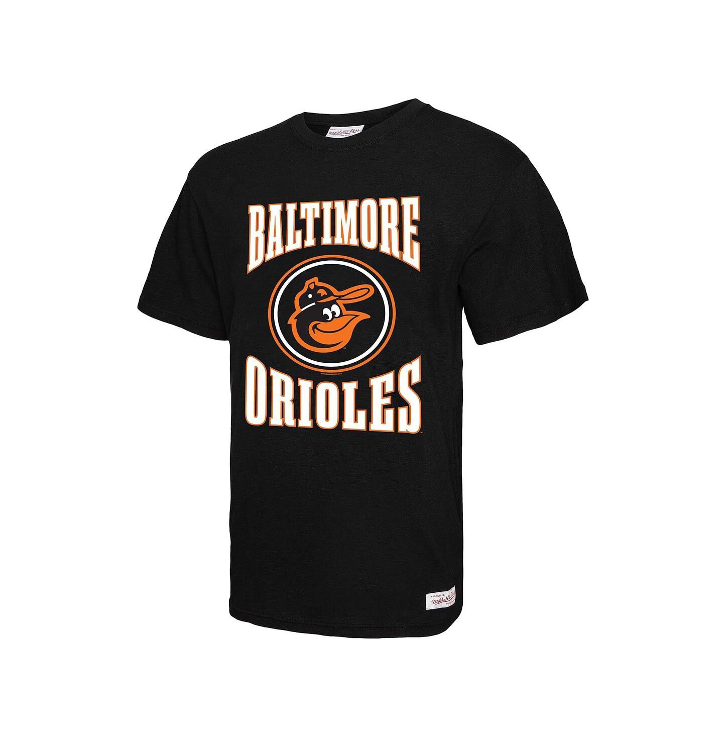 Мужская футболка Mitchell & Ness Black Baltimore Orioles Arched Logo Slub — фото 3