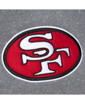 Men's Heather Gray San Francisco 49ers Vintage Logo Snow Washed Fleece Pullover Hoodie