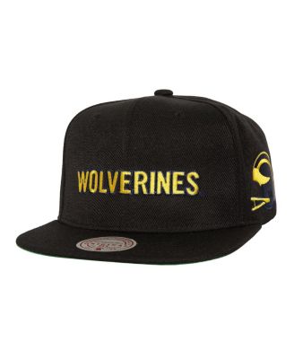 Mitchell & Ness - Men's   Black Michigan Wolverines Triple Play Snapback Hat