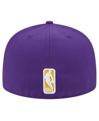 Men's Purple Los Angeles Lakers Sport Night Script Sided 59FIFTY Fitted Hat