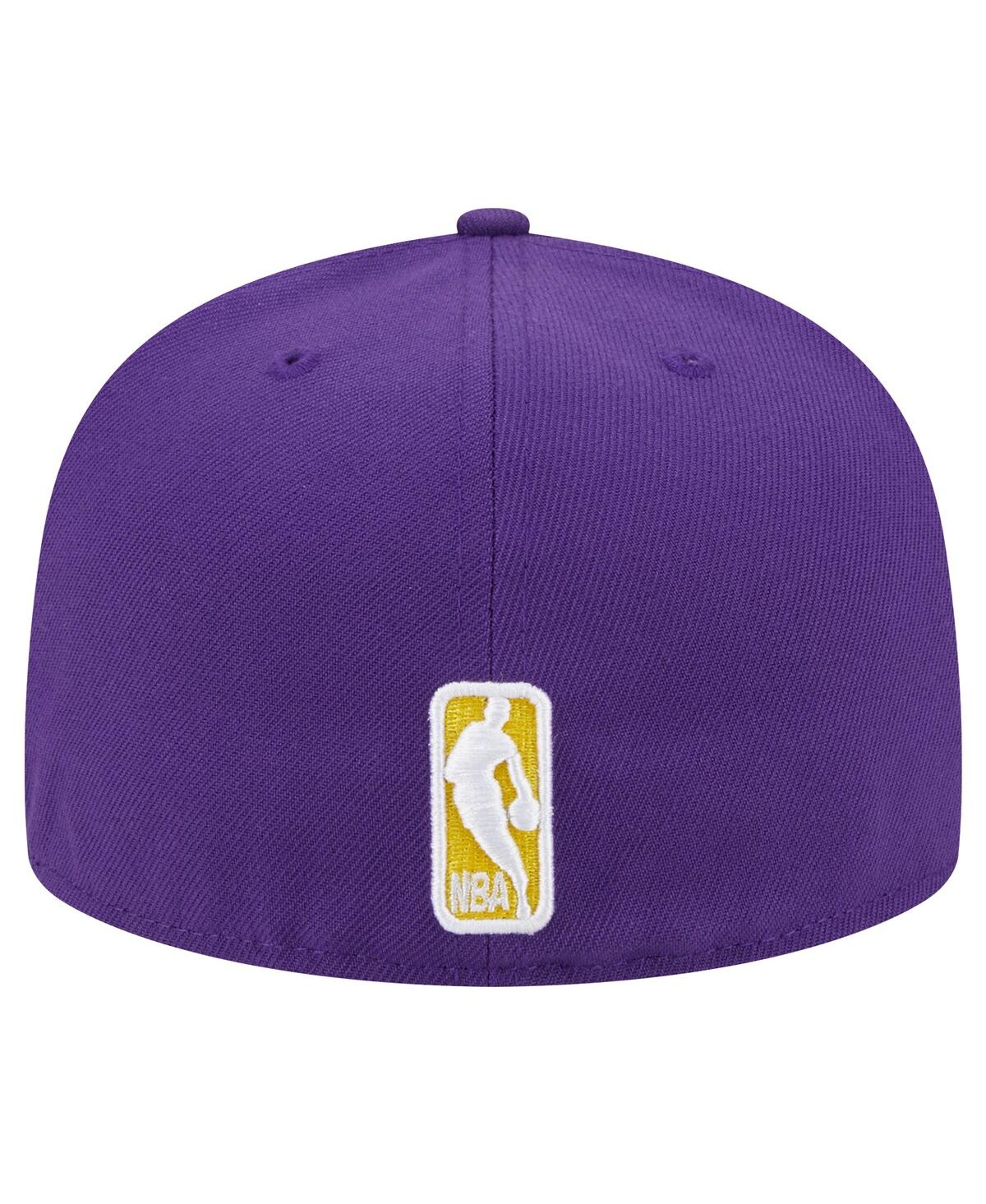 New Era Men's Purple Los Angeles Lakers Sport Night Script Sided 59fifty Fitted Hat In Purple