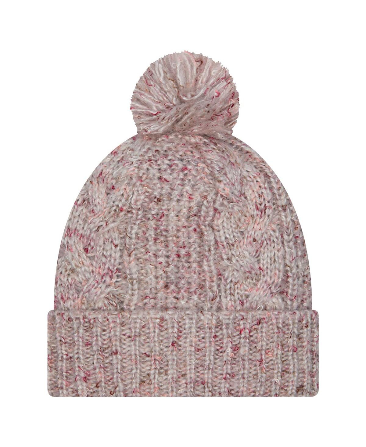 New Era Women's Stone Denver Broncos Trendy Tone Cuffed Knit Hat With Pom In Stone