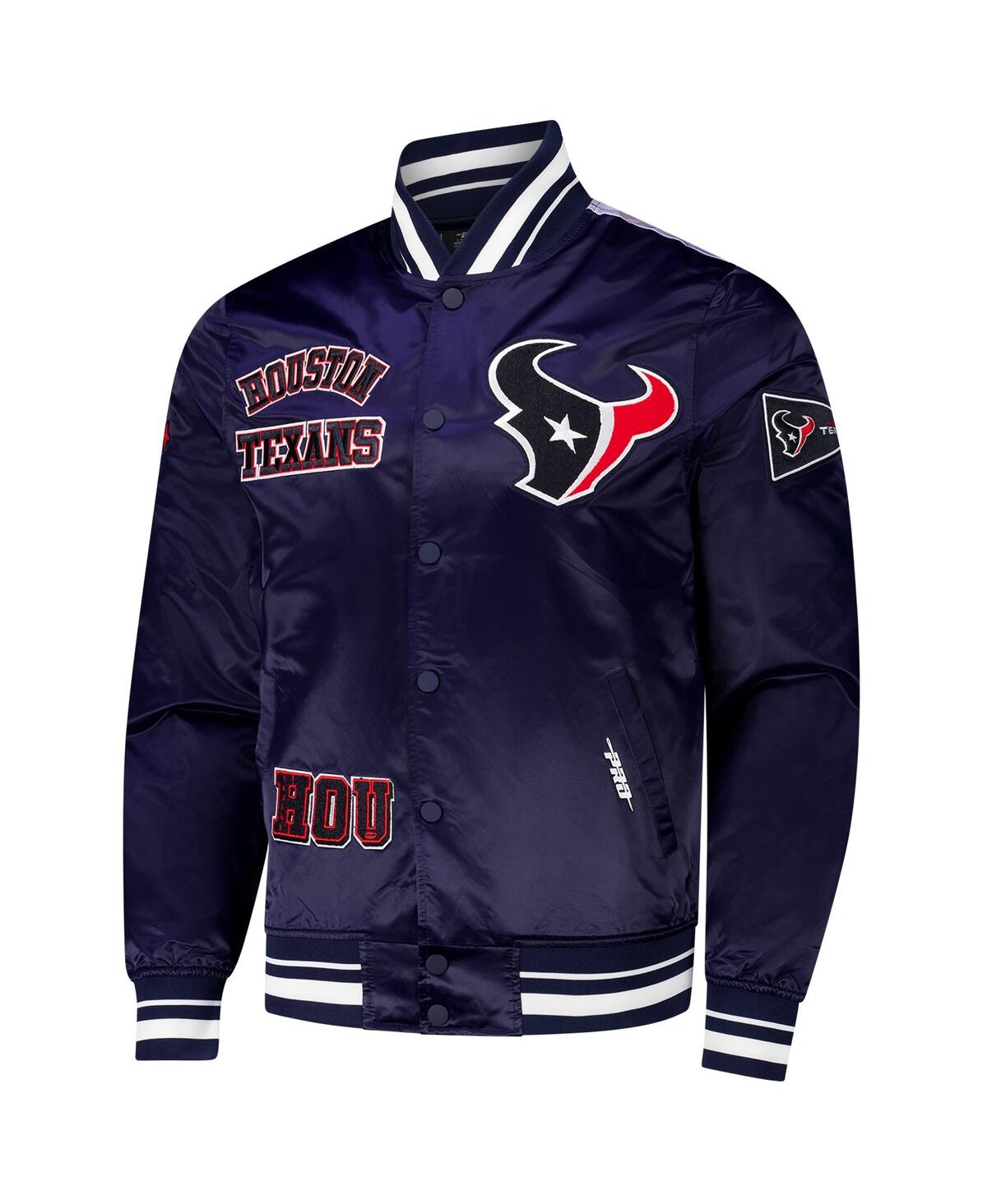 Pro Standard Men's Navy Houston Texans Sublimated Satin Full-snap Jacket In Navy