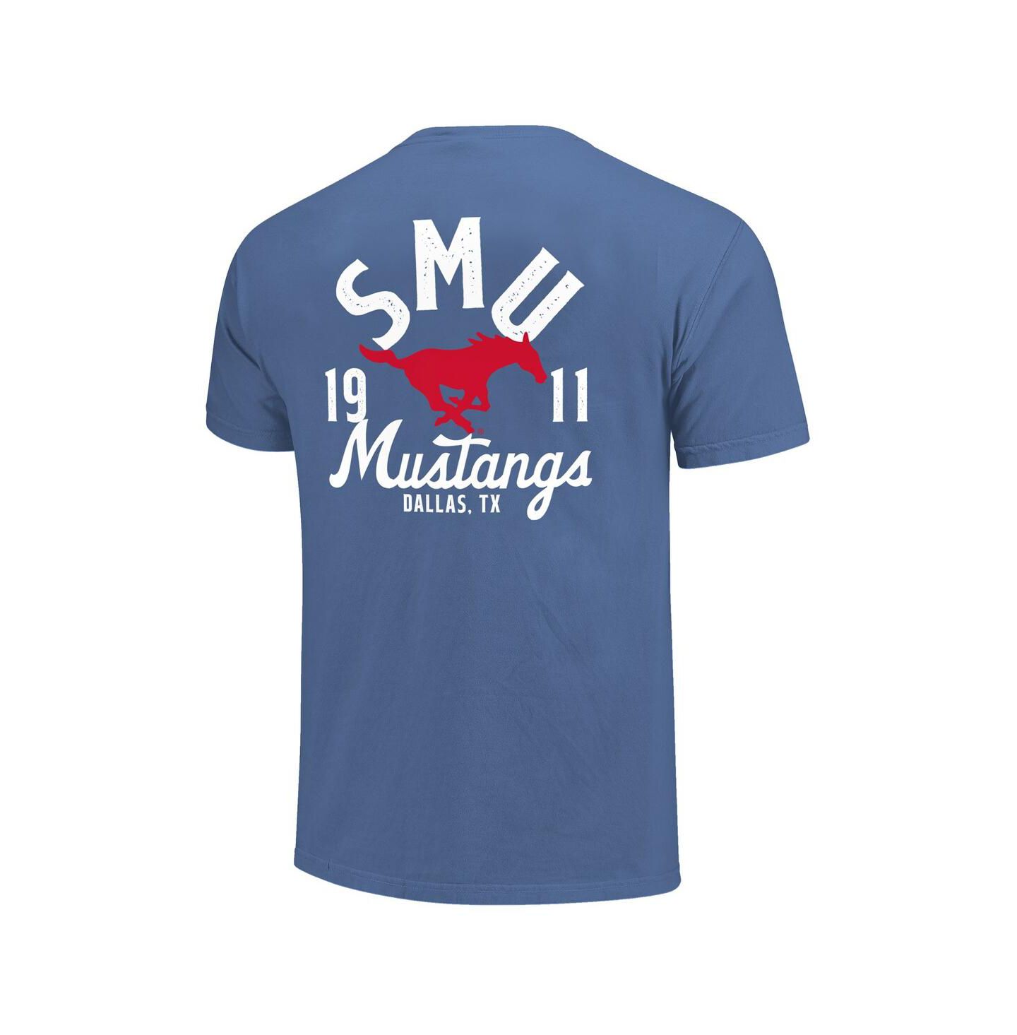 Мужская футболка Image One Royal SMU Mustangs Comfort Colors Mascot Overlay — фото 2