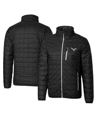 Cutter & Buck - Men's Cutter Buck Black Philadelphia Eagles Rainier PrimaLoft Eco Insulated Full-Zip Puffer Jacket