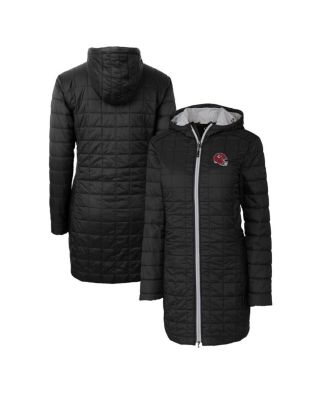 Cutter & Buck - Women's Cutter Buck Black Kansas City Chiefs Helmet Logo Rainier Primaloft Eco Insulated Hooded Long Coat