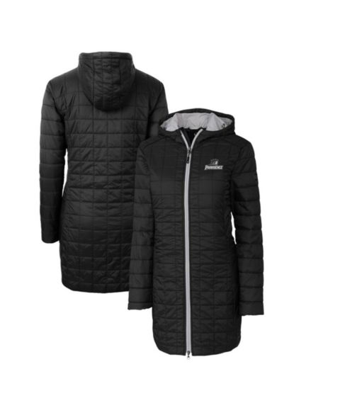 Женские куртки Cutter & Buck Women's Black Providence Friars Rainier PrimaLoft Hooded Long Coat