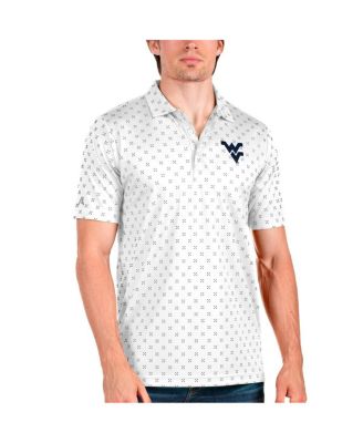Antigua - Men's White/Steel West Virginia Mountaineers Spark Polo