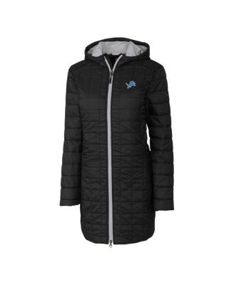 Women's Black Detroit Lions Rainier PrimaLoft Hooded Long Lightweight Coat