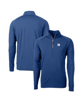 Cutter & Buck - Men's Royal Duke Blue Devils Adapt Knit Stretch Raglan DryTec Quarter-Zip Top