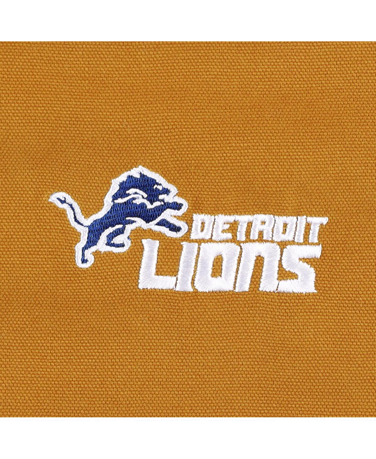 DUNBROOKE MEN'S TAN DETROIT LIONS BIG TALL DAKOTA CANVAS HOODIE FULL-ZIP JACKET 