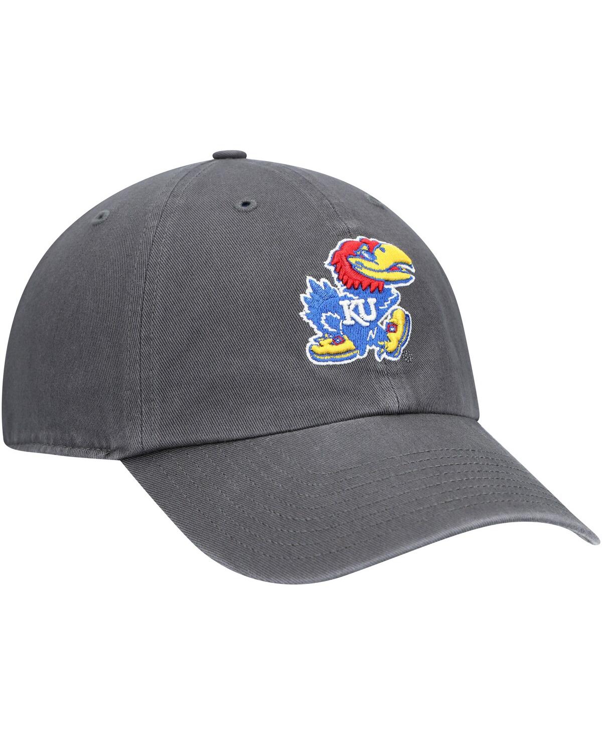 47 Brand Men's Charcoal Kansas Jayhawks Vintage Clean Up Adjustable Hat In Charcoal
