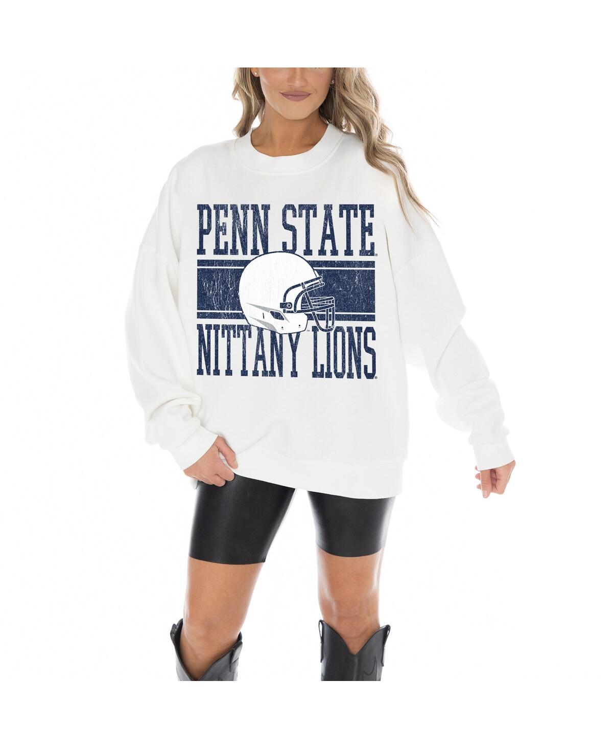 Women's White Penn State Nittany Lions Fair Catch Pullover Sweatshirt - White