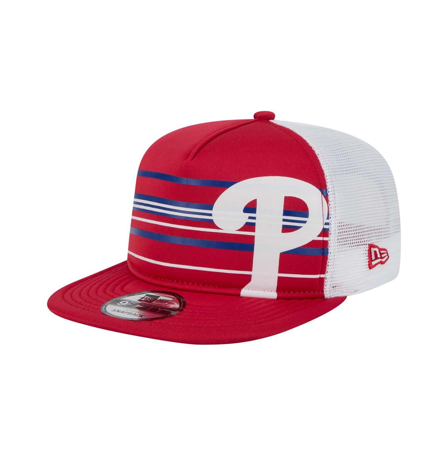 Мужская кепка New Era Red Philadelphia Phillies 9FIFTY A-Frame Trucker Snapback Hat — фото 1