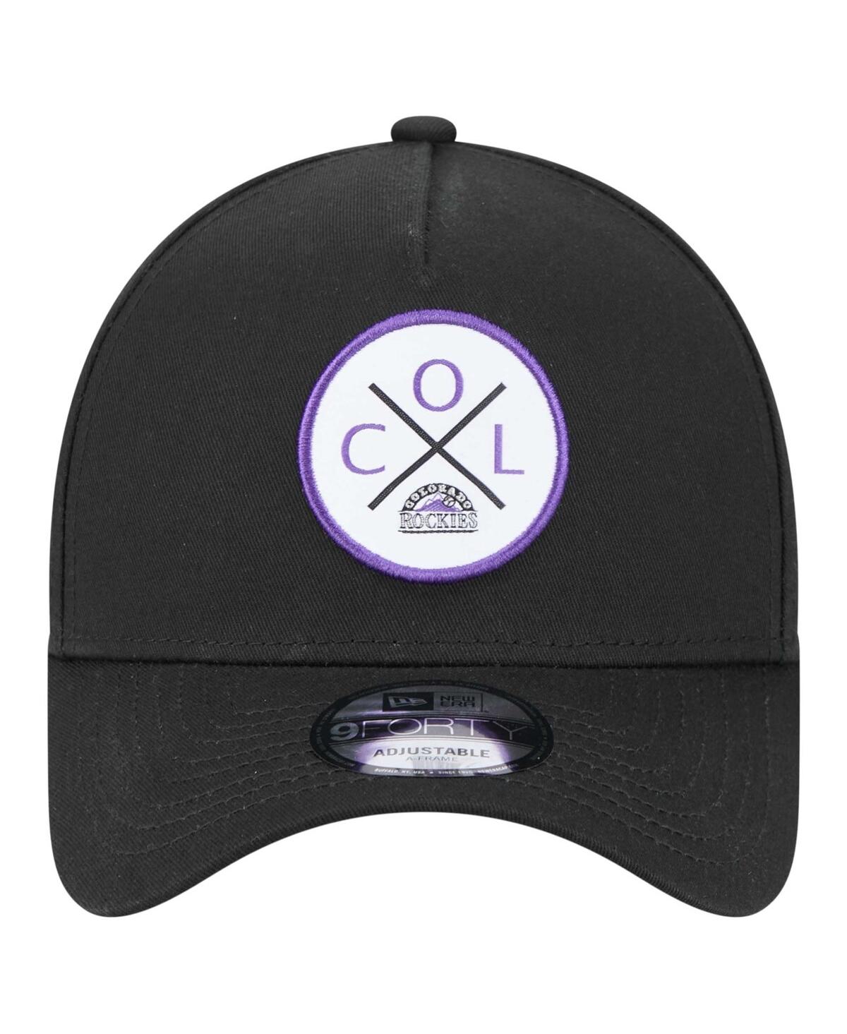 NEW ERA MEN'S BLACK COLORADO ROCKIES 9FORTY A-FRAME ADJUSTABLE HAT 