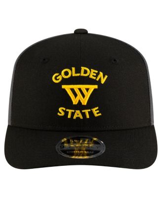Men's Black/Charcoal Golden State Warriors Statement Edition Jersey Hook 9SEVENTY Stretch-Snap Hat
