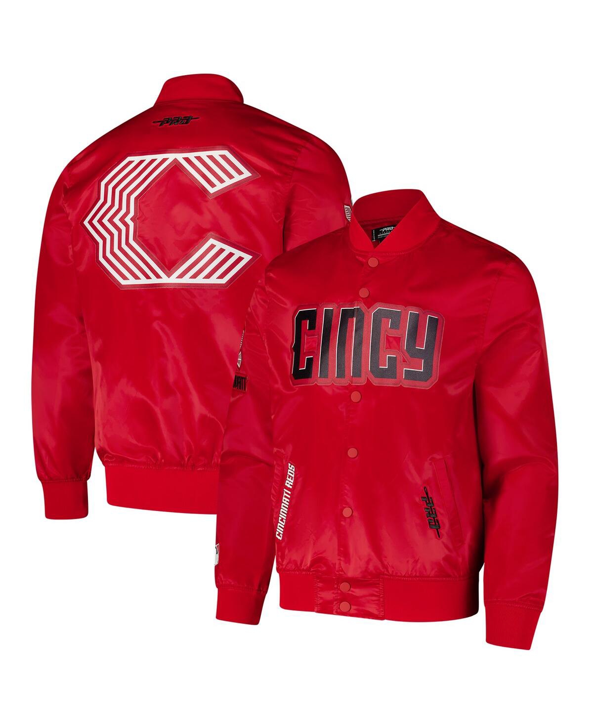 PRO STANDARD MEN'S RED CINCINNATI REDS CITY CONNECT SATIN FULL-SNAP JACKET 