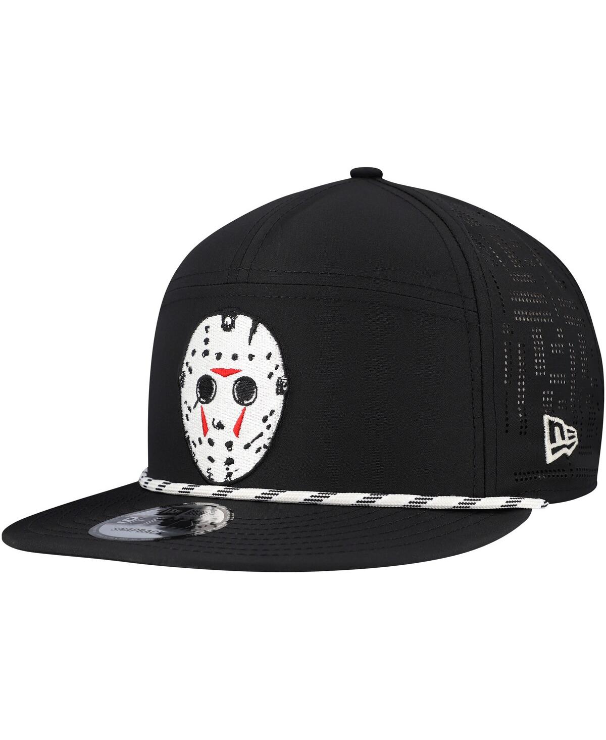 NEW ERA MEN'S BLACK FRIDAY THE 13TH ROPE TRUCKER 9FIFTY SNAPBACK HAT 