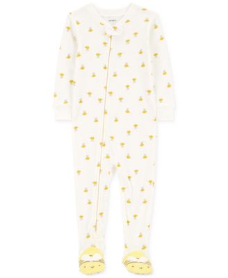 Carter's - Baby 1-Piece Cotton Bee-Print Footed Pajamas